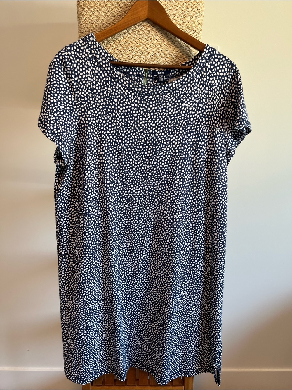 Hatley Navy and White Dot Midi Dress